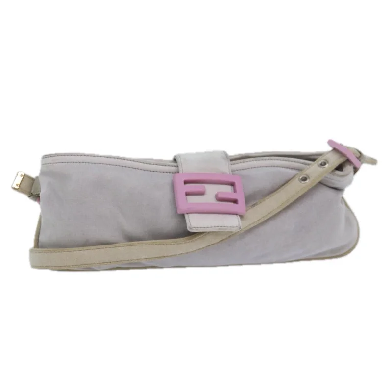 FENDI Shoulder Bag Cotton Gray  79517