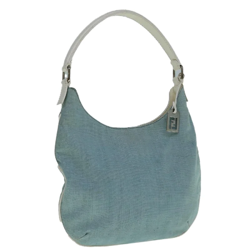 FENDI Shoulder Bag Canvas Light Blue  yb467