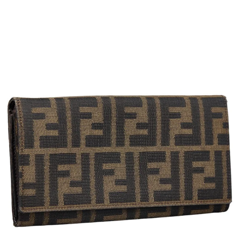 Fendi Zucca Long Wallet 8M0000 Beige Brown Canvas  Fendi