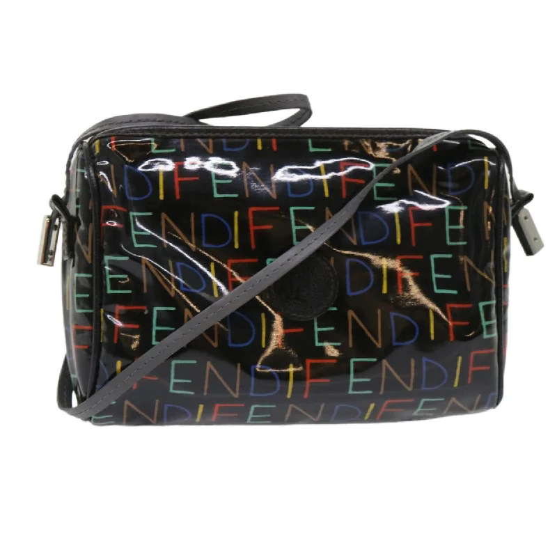 FENDI Shoulder Bag Enamel Black Multicolor  47063