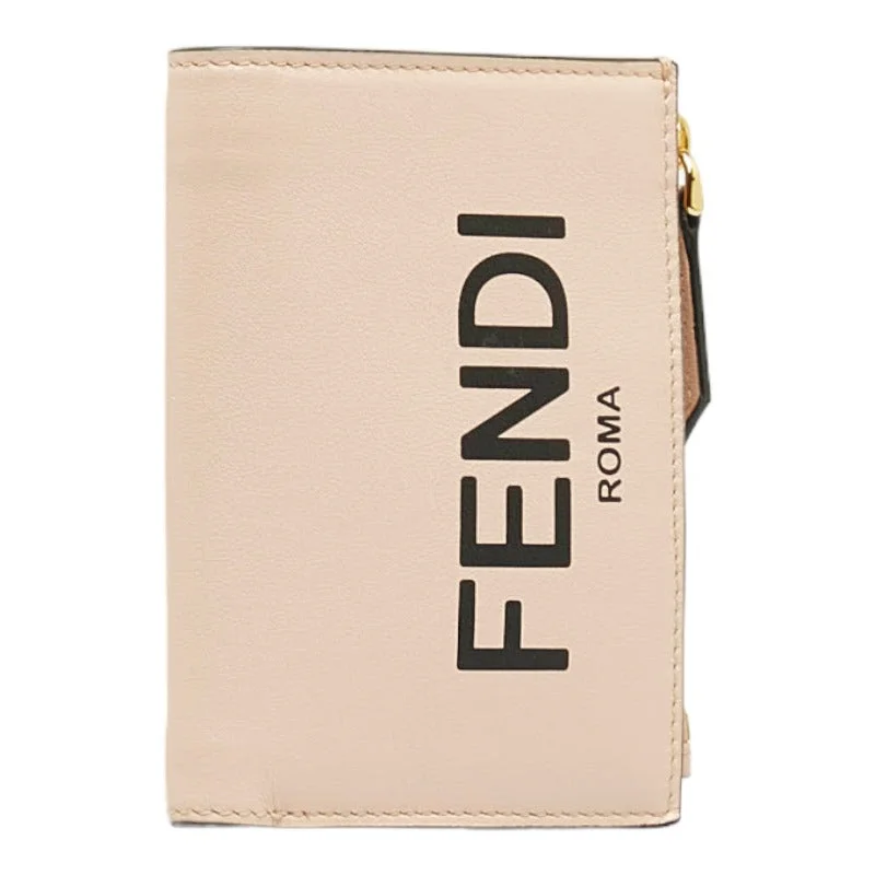 FENDI FENDI 8M0447 Double Folded Wallet Leather Pink  Fendi