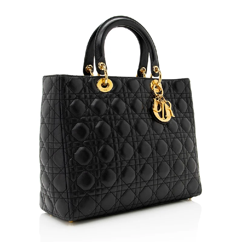 Dior Lambskin Lady Dior Large Tote (20974)