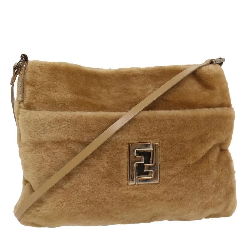 FENDI Shoulder Bag fur Brown  54120