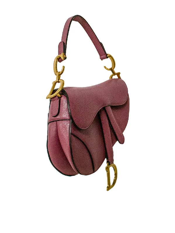 DIOR Small Burgundy Saddle Handbag