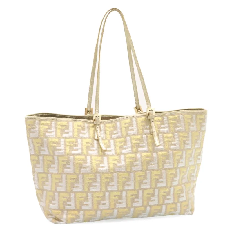 FENDI Zucca Canvas Tote Bag Beige Gold  am1694g