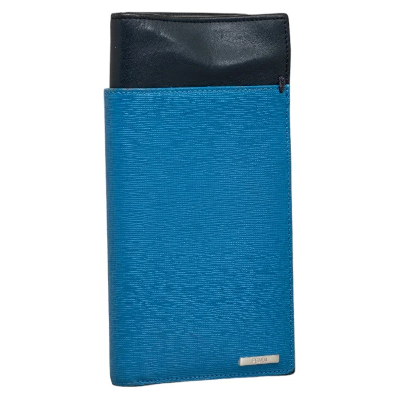 Fendi Long Wallet Long Wallet Blue Black Leather Ladies Fendi