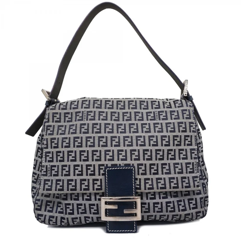 Fendi Zucchino Mamma Bucket Nylon Canvas Navy Women's Handbag