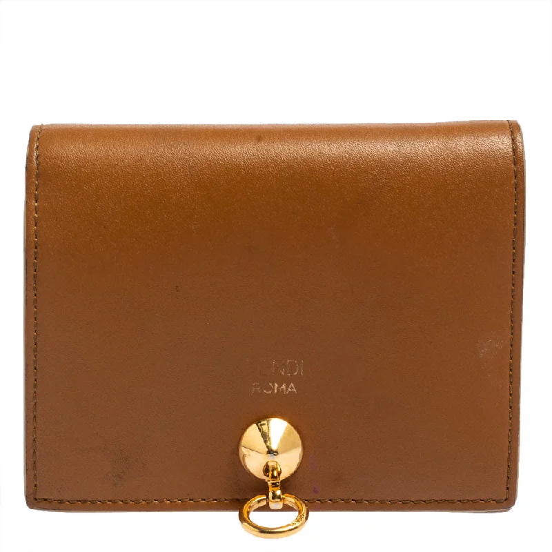 Fendi Brown Leather By The Way Bifold Wallet..