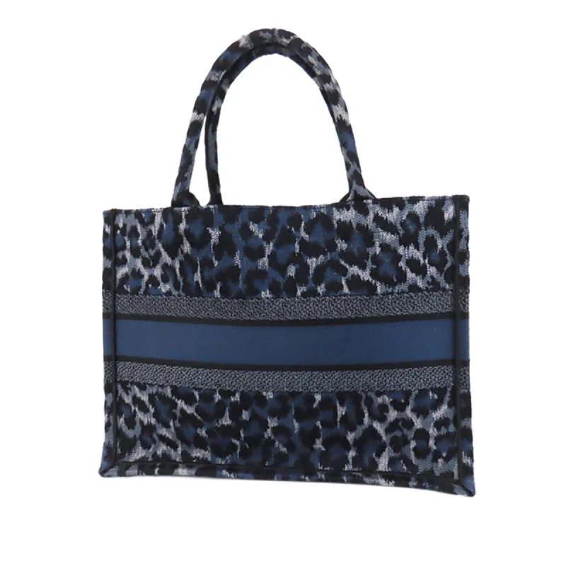 Dior Book Tote Medium Blue Leopard Canvas