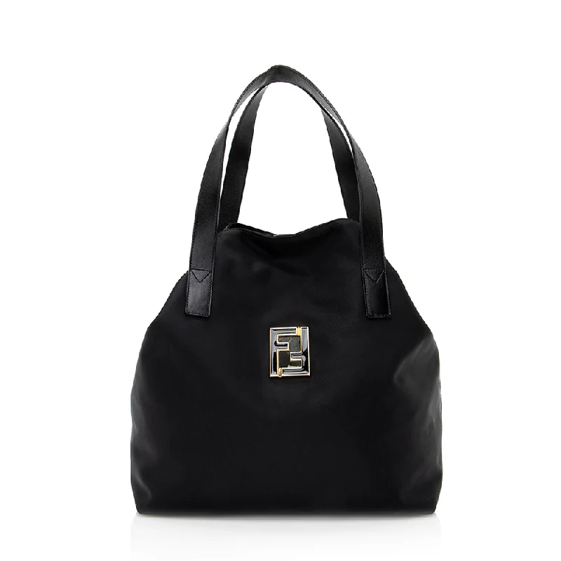 Fendi Nylon Logo Small Tote