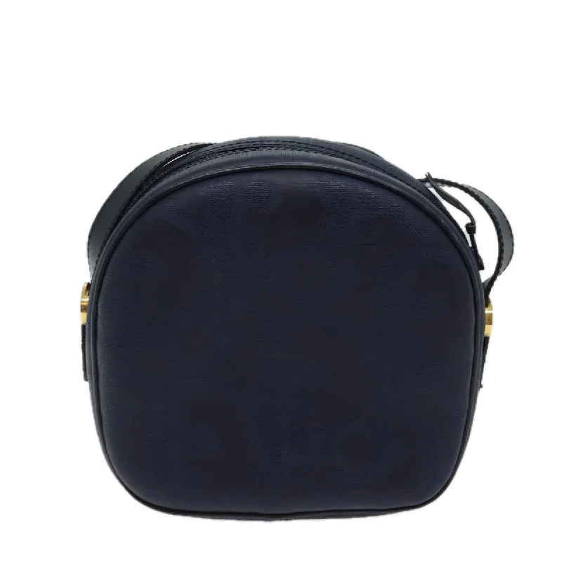 CHRISTIAN DIOR Trotter Canvas Shoulder Bag Navy Auth yk11847