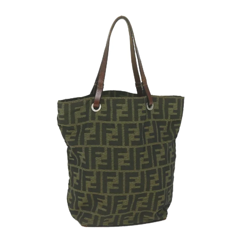 FENDI Zucca Canvas Tote Bag Black Brown  63898