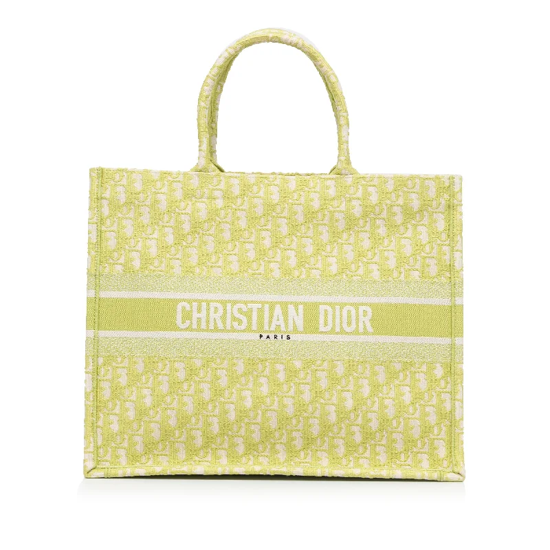 Dior Book Tote Green Oblique Canvas