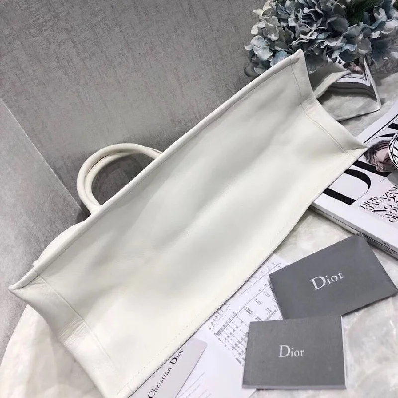 Dior Surrealism Book Tote In White Printed Calfskin