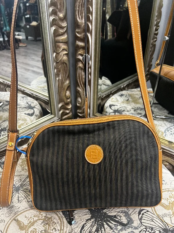 Fendi Striped Zip Crossbody Handbag