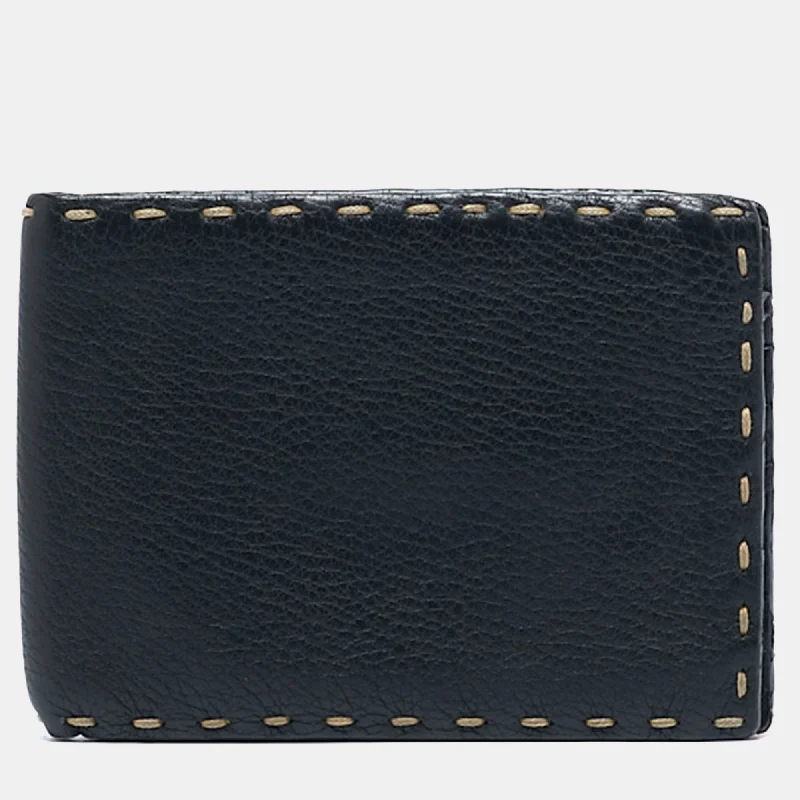 Fendi Black Selleria Leather Bifold Wallet