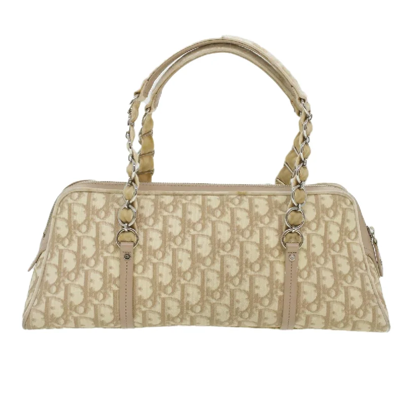 CHRISTIAN DIOR trotter romantic Flower Shoulder Bag Beige 03-BO-1025 Auth 37747