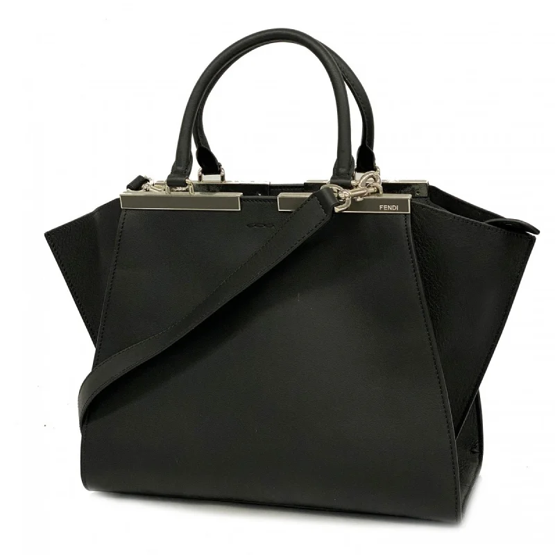 Fendi handbag Troiseaux leather black ladies