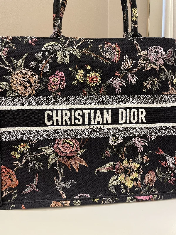 Dior Book Tote Jardin Botanique Embroidery Black Multicolor