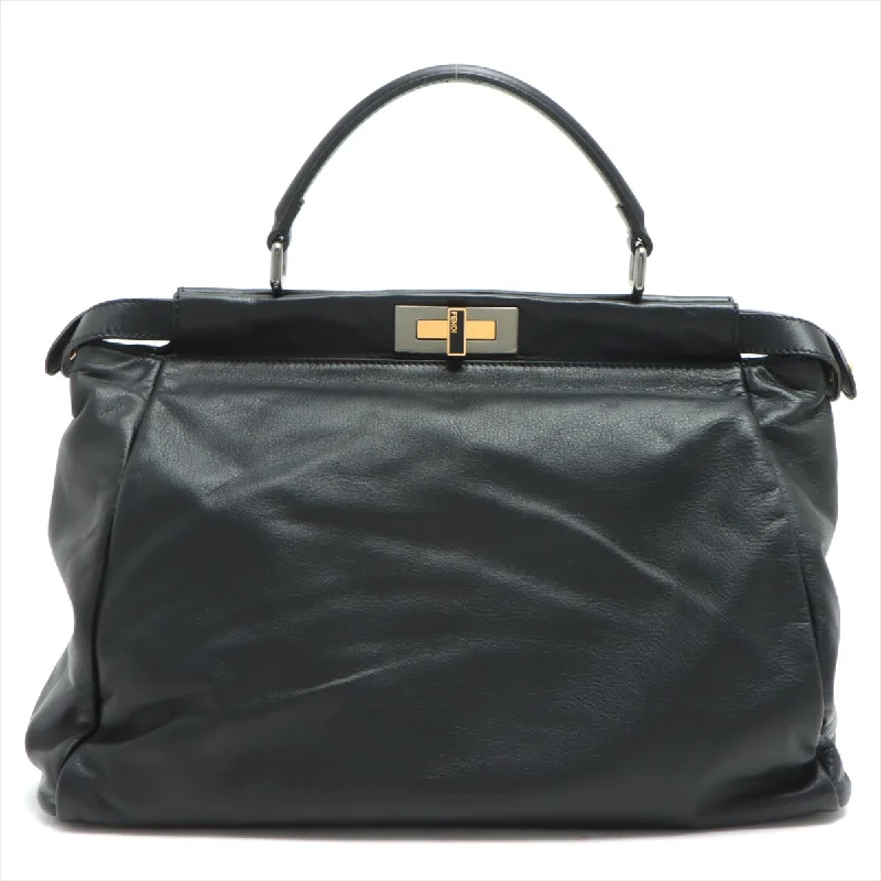 FENDI Peekaboo Lodge Handbag in Leather Black 8BN210