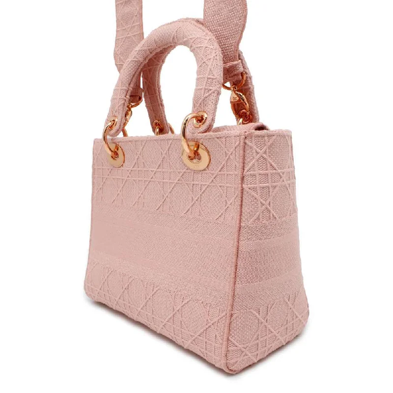 Dior Lady Dee Light 2WAY Handbag Pink M0565OREY Canvas Size Medium