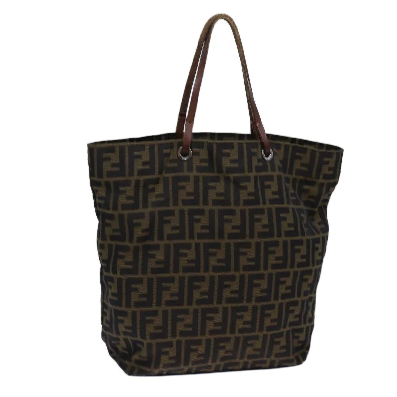 FENDI Zucca Canvas Tote Bag Black Brown  ep4053