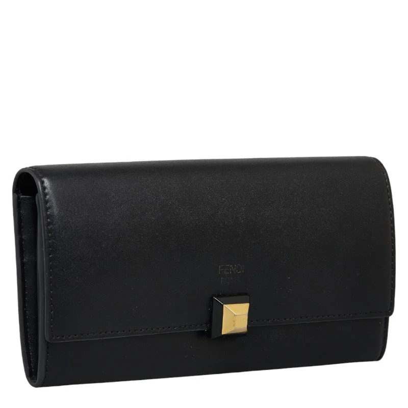 Fendi Long Wallet 8M0251 Black Leather Lady Fendi