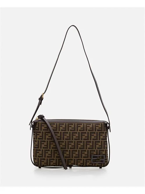 Fendi Women Medium Simply Fendi Jacquard Shoulder Bag