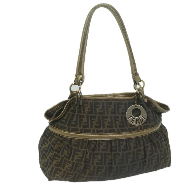 FENDI Zucca Canvas Tote Bag Black Brown  65505