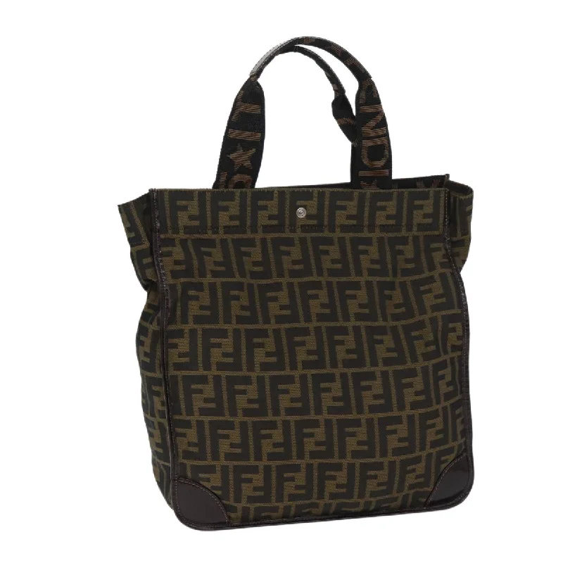 FENDI Zucca Canvas Tote Bag Black Brown  ep3832