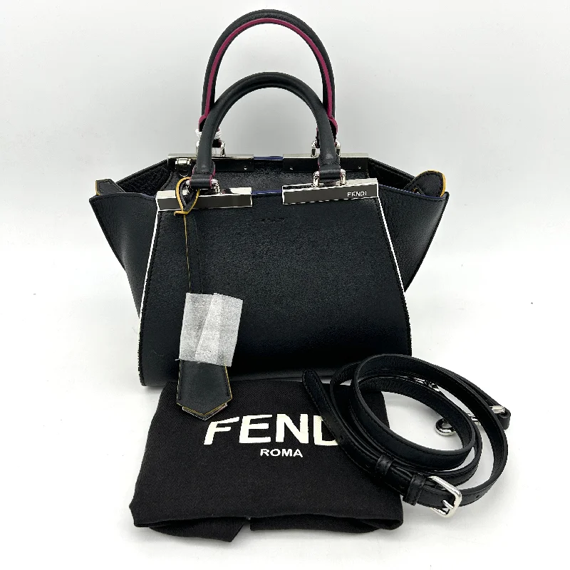 Fendi Petit Trois Jours Black Leather Shoulder Bag