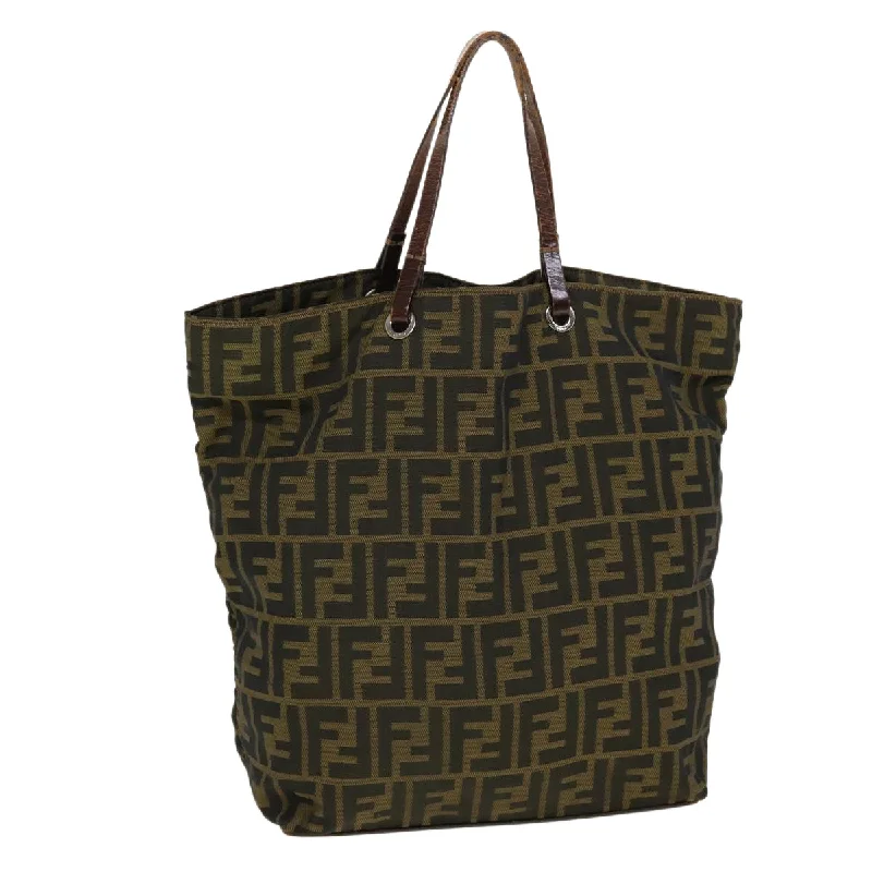 FENDI Zucca Canvas Tote Bag Black Brown 2288-26598-099  rd4904