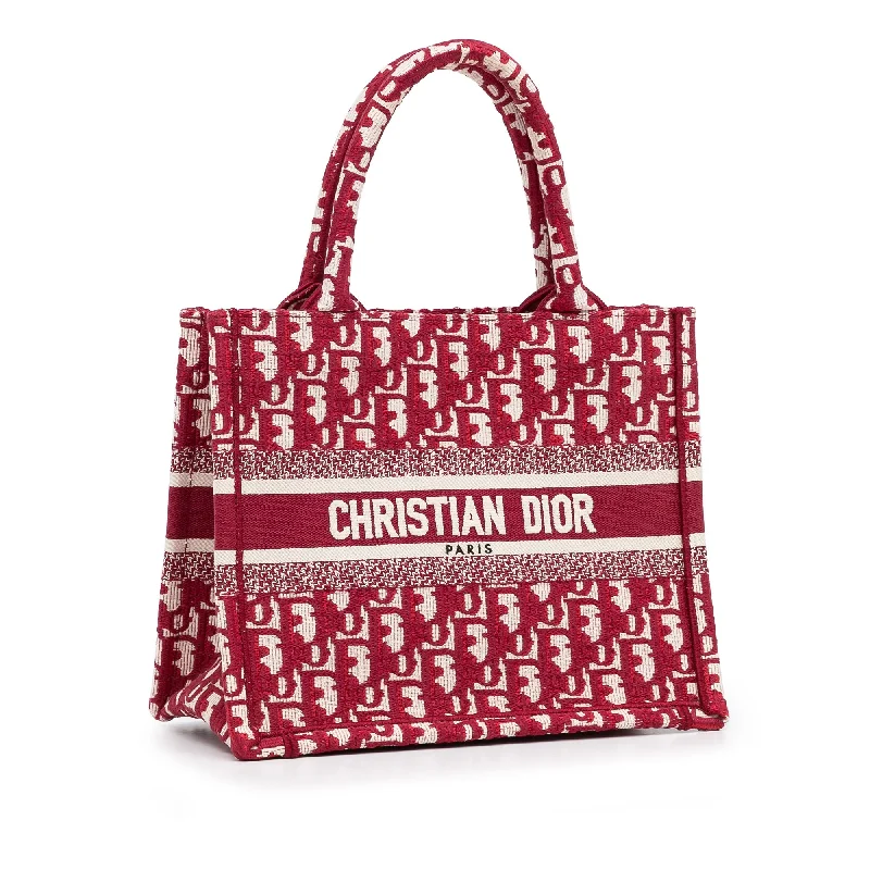 Dior Book Tote Small Red Oblique Canvas