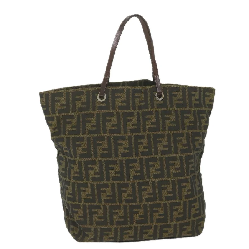 FENDI Zucca Canvas Tote Bag Black Brown  ep2432