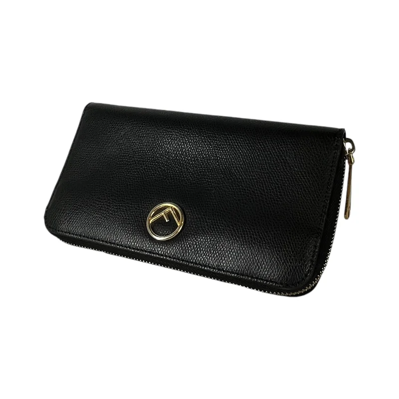 FENDI/Long Wallet/Black/Leather/