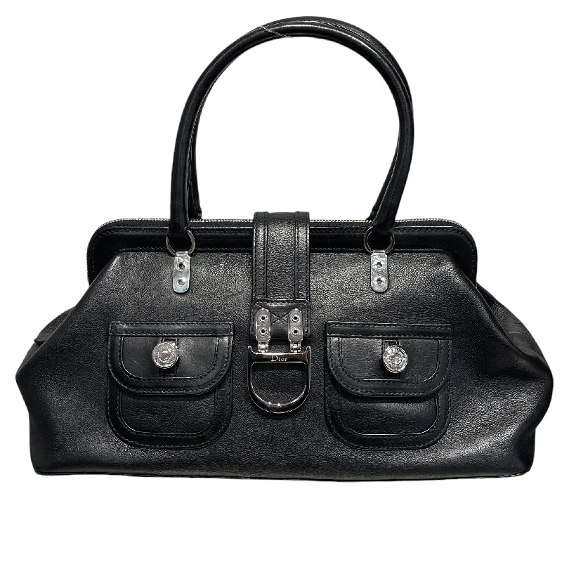 Christian Dior/Hand Bag/Leather/BLK/Leather Flight