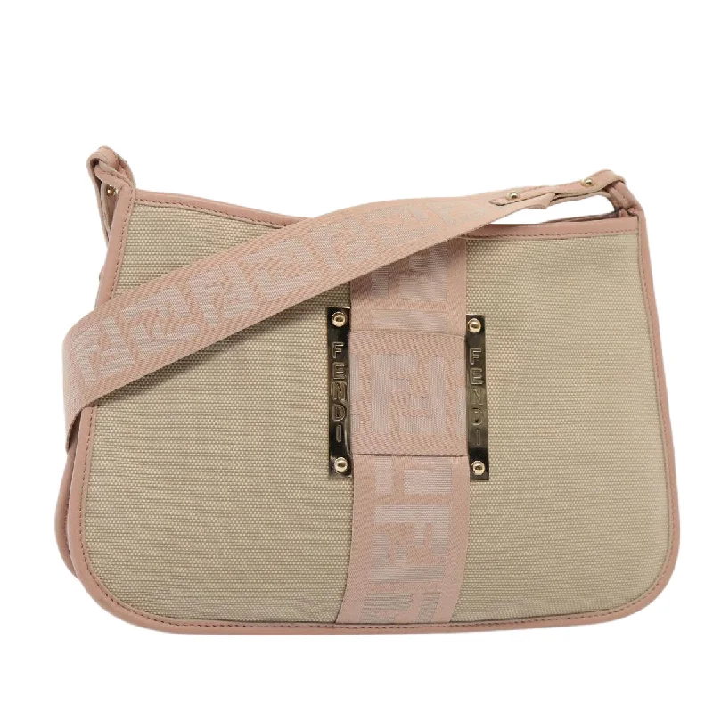 FENDI Shoulder Bag Canvas Beige  hk1442