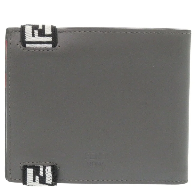 Fendi 7M0266 Leather Grey Bi-fold Wallet Billfold 0992FENDI Men's