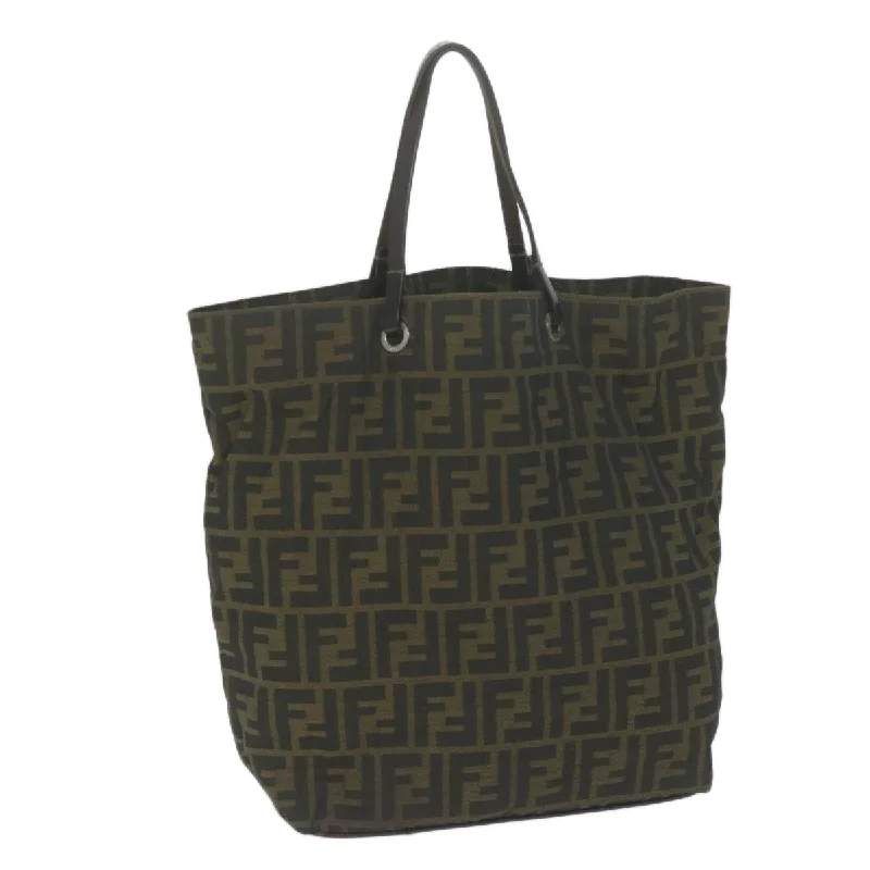 FENDI Zucca Canvas Tote Bag Black Brown  ep3003