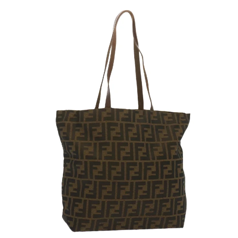 FENDI Zucca Canvas Tote Bag Black Brown  ep3655