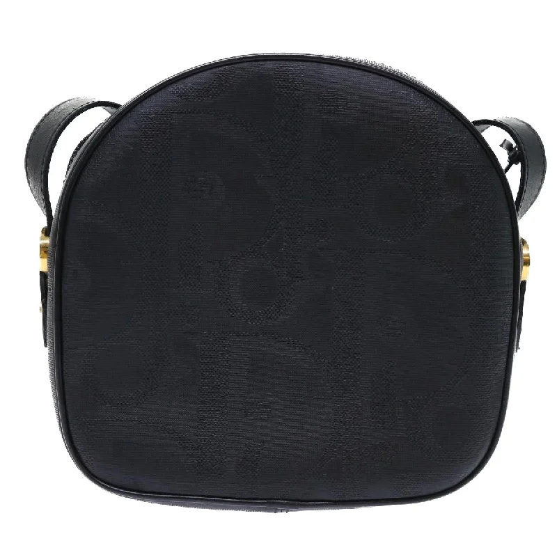 CHRISTIAN DIOR Trotter Canvas Shoulder Bag Black Auth am4872