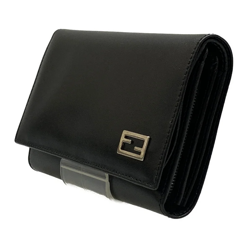 FENDI/Bifold Wallet/Black/Leather/