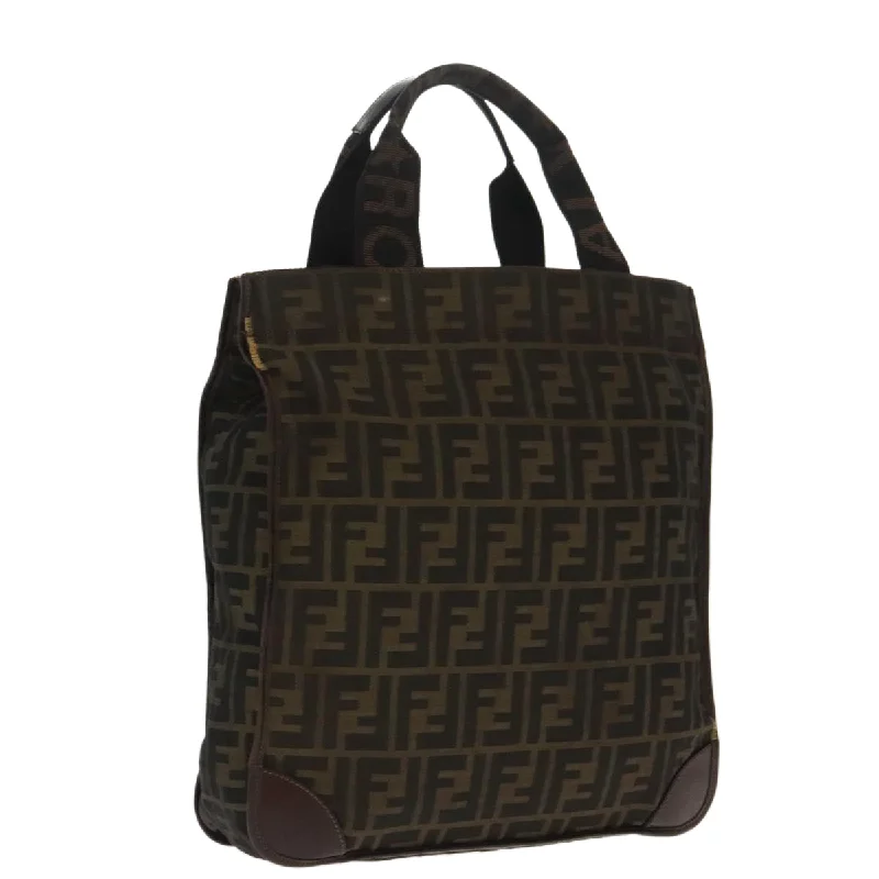 FENDI Zucca Canvas Tote Bag Brown Black  ar12642