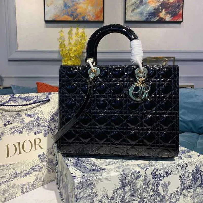 Christian Dior Large Lady Bag Black For Women 12.5in/32cm