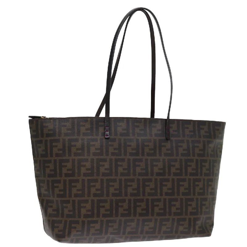 FENDI Zucca Canvas Tote Bag Black Brown  yk12917