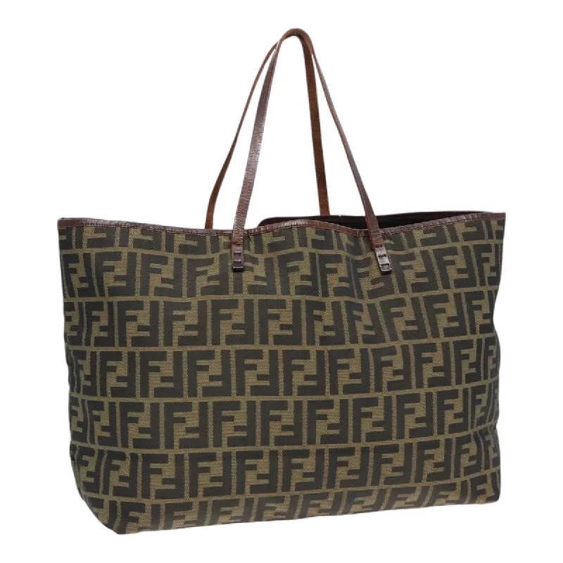 FENDI Zucca Canvas Tote Bag Brown Black  92145