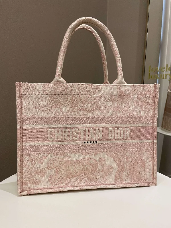 Dior Toile De Jouy Book Tote Pink Embroidery