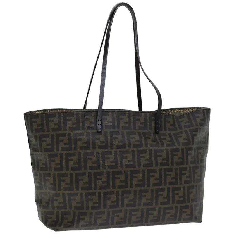 FENDI Zucca Canvas Tote Bag Black Brown  76812