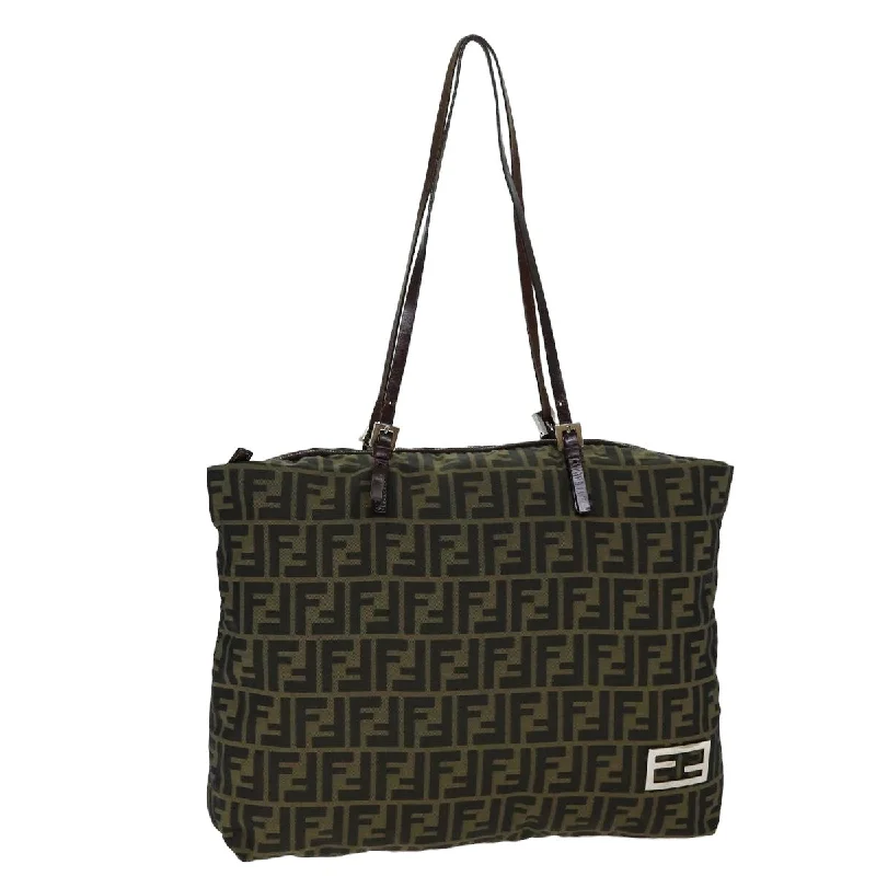 FENDI Zucca Canvas Tote Bag Black Brown  ep4185