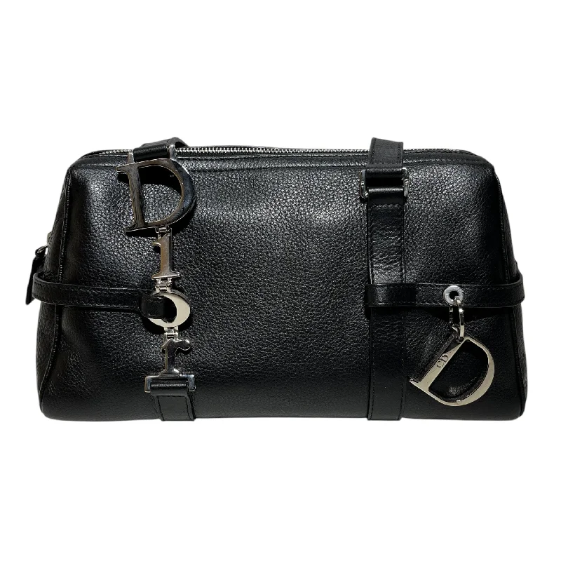 Christian Dior/Boston Bag/Leather/BLK/